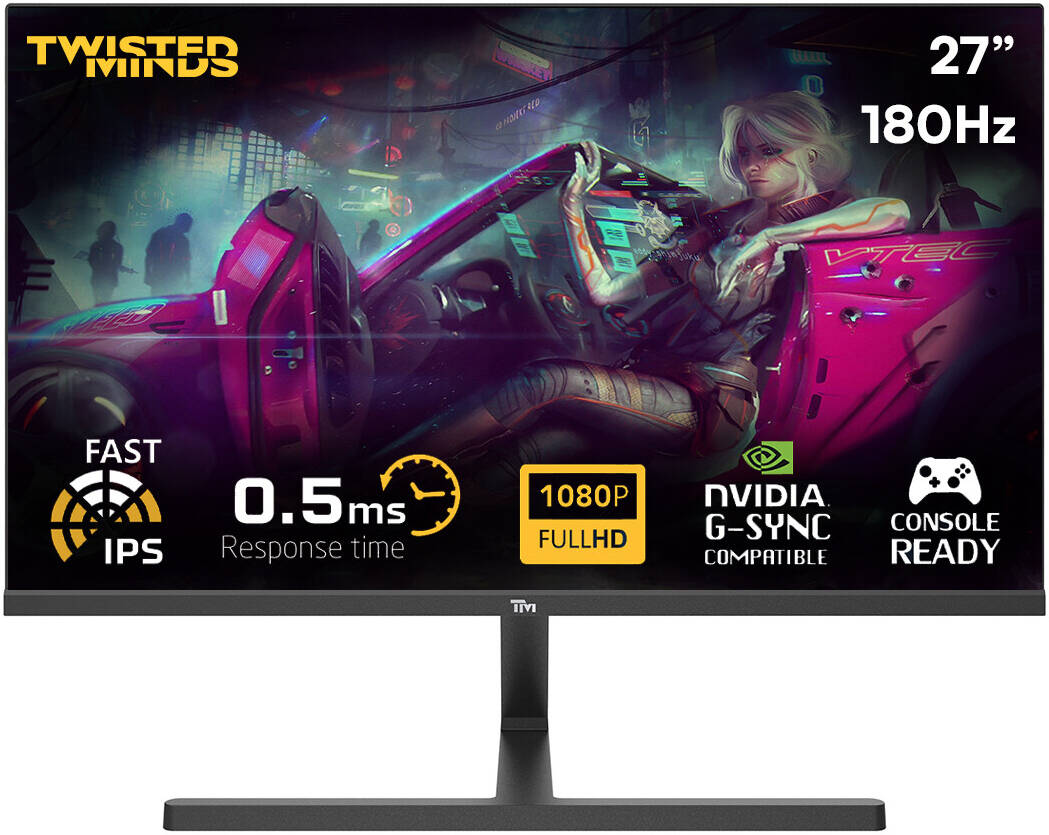 Twisted Minds TM27FHD180IPS Blaze Series Gaming Monitor, 27 Twisted Minds TM27FHD180IPS Blaze Series Gaming Monitor, 27